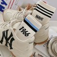 thumbnail image 3 of Calcetines de mujer hasta media pantorrilla, medias de tendencia, calcetines deportivos a rayas de estilo japonés de Corea del Sur hasta media pantorrilla, 3 of 6