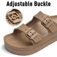thumbnail image 6 of Litfun Slide Sandals for Women Thick Soles Summer Beach Sandals with Arch Support Platform Sandals with Adjustable Buckle, Brown, 6 of 8