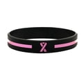 thumbnail image 1 of Breast Cancer Awareness Pink Ribbon Silicone Bracelet Wrist Band, 1 of 5