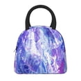 thumbnail image 3 of YFYANG Portable Waterproof Insulated Lunch Bag, Abstract Purple Watercolor Reusable Cooler Bag / Picnic Bag for Adults Teens, 3 of 9