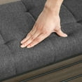 thumbnail image 4 of Dycanpo 44.5" End of Bed Bench,Linen Upholstered Bench with Shoe Shelf, Carbon Gray, 4 of 11