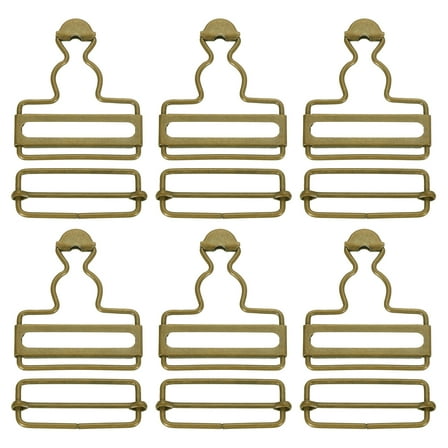 Uxcell Overall Buckles, 6 Sets Metal Suspender Replacement Buckles 40mm, Bronze