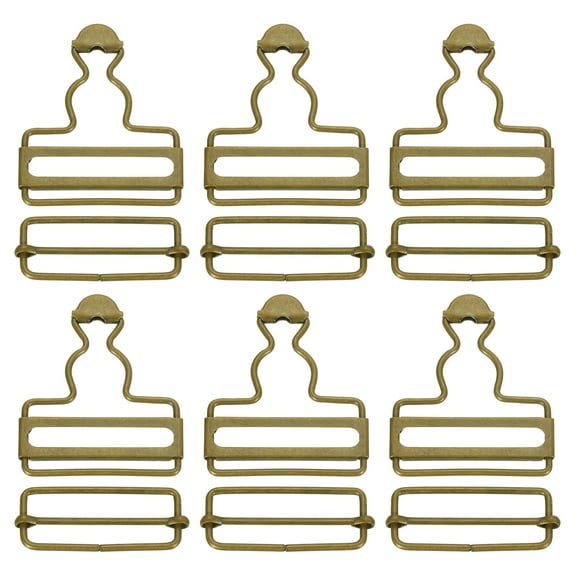 Uxcell Overall Buckles, 6 Sets Metal Suspender Replacement Buckles 40mm, Bronze