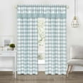thumbnail image 2 of Woven Trends Buffalo Plaid Valances For Windows, Short Curtains for Bathroom, Living Room, and Kitchen, Farmhouse Check Plaid Curtains, Rod Pocket, 58" x 14", Light Blue, 2 of 7