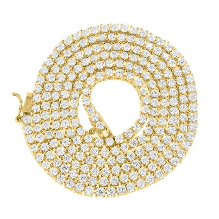 10k Gold Lab Created Ruby 1 Row Tennis Link Necklace Round Cut 20 Inch Chain Lab Created Cubic Zirconias 14k Gold Tone 3mm ()