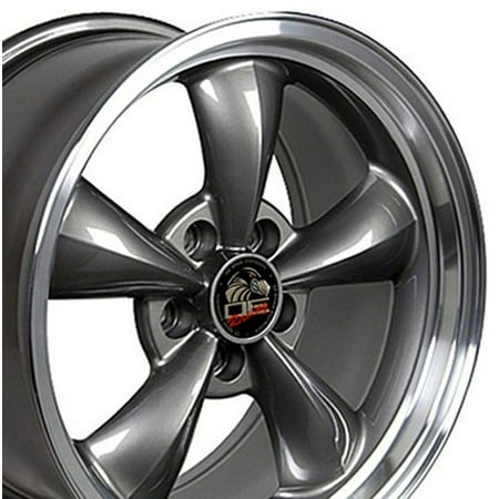 Black Bullitt Wheel - 17x8 Wheel Fits Ford® Mustang® - Bullitt Style Anthracite with Machined Lip Rim