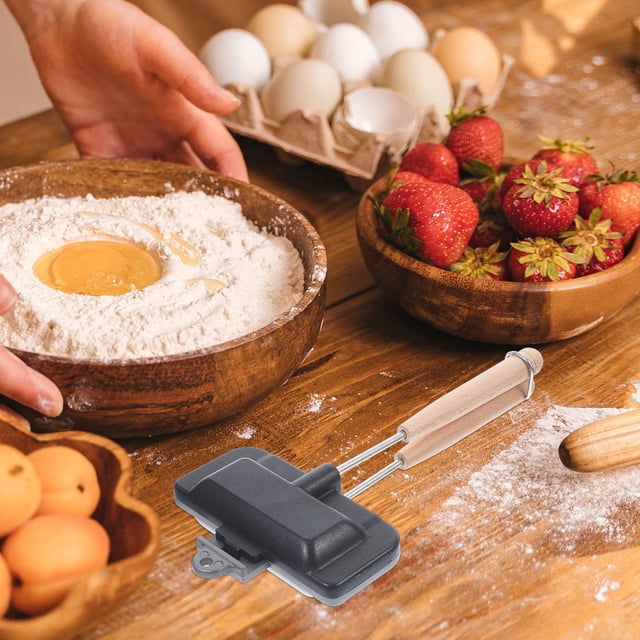STRANDCHIC 1Pack NonStick Sandwich Frying Pan with Aluminum and Wood for Practical Cooking