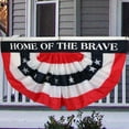 thumbnail image 2 of Home Of The Brave Bunting Flag - Large 3 ft by 6 ft, President's Day, Memorial Day, 4th of July, USA, Christmas, 2 of 5