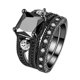 thumbnail image 1 of Anillo Europeo y Conjunto Negro Nano Zircon Anillo chapado en oro, 1 of 5