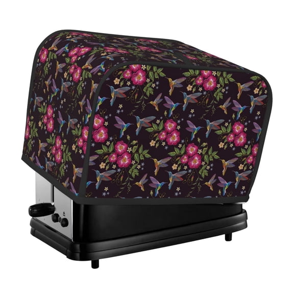 Rateoe Flowers And Humming Bird1 Pattern Toaster Covers 2 Slice Wide Slot,Bread Machine Cover,Bread Dust Cover & Fingerprint Protection,Appliance Covers