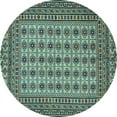 thumbnail image 1 of Ahgly Company Indoor Round Southwestern Light Blue Country Area Rugs, 8' Round, 1 of 4
