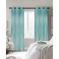 thumbnail image 4 of Turquoise Blackout Curtains for Bedroom Living Room Darkening Curtains 54 Inch Long Modern Abstract Art Ombre Striped Short Curtain for Small Window Treatment Insulated Grommet Drapes 52"x54"x2, 4 of 9