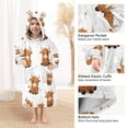 thumbnail image 4 of Wearable Blanket with Sleeves and Pocket Oversized Hooded Sweatshirt 3-14 YR Cute Yaks Cow Pattern S, 4 of 7