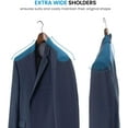 thumbnail image 3 of High-Grade Wide Shoulder Wooden Hangers 10 Pack with Non Slip Pants Bar - Smooth Finish Solid Wood Suit Hanger Coat Hanger, Holds upto 20lbs, 360° Swivel Hook, for Dress, Jacket, Heavy Clothes Hangers, 3 of 7