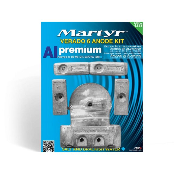 Martyr Aluminum Anode Kit for Mercury Verado Optimax Outboard Lower Unit
