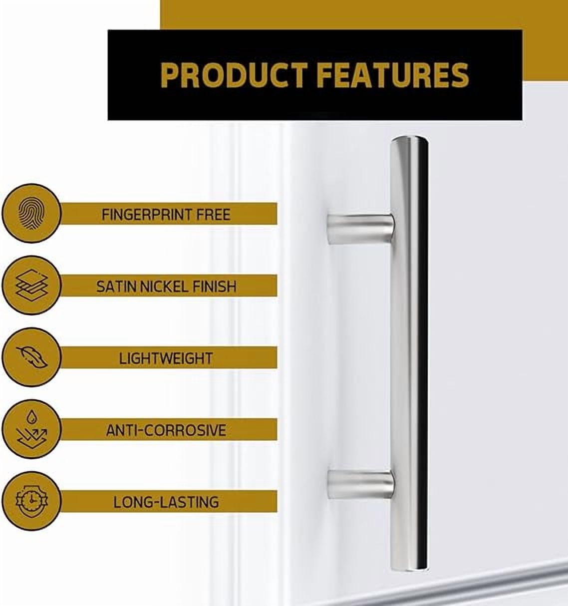 Mega Handles / Canara 5 inch / Stainless Steel Cabinet Handle Pulls / Satin Nickel / 35 pack