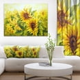thumbnail image 1 of Bright Yellow Sunny Sunflowers - Large Floral Painting Canvas, 1 of 3