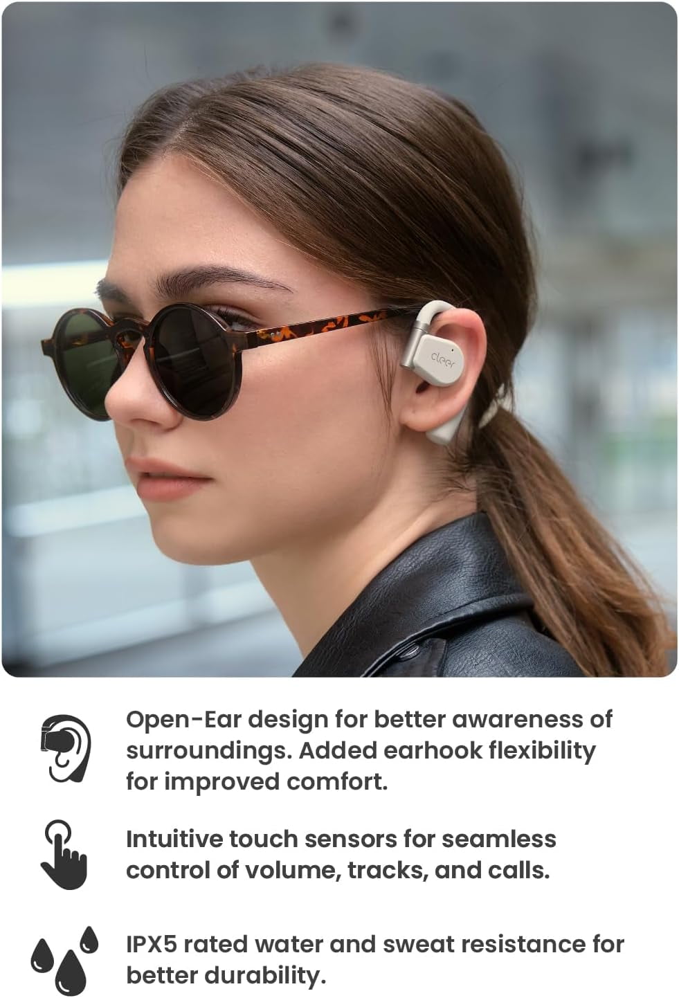 Cleer ARC II Open-Ear Bluetooth Headphones, IPX5 Waterproof, Multipoint, Crystal Clear Calls, 35 Hours Playtime