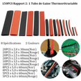 thumbnail image 4 of 150PCS Report 2: 1 Polyolefin Heat Shrink Tubing Assortment Shrink Electrical Sleeving Black and Red Winding Wire Cable Kit，, 4 of 5