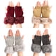 thumbnail image 3 of BEMS-3 pares de guantes de cuero nuevos guantes de lana tejidos dedos abiertos medio dedo guantes de lana sintética A, 3 of 4