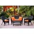 thumbnail image 1 of Jeco 4pc Wicker Conversation Set in Black, 1 of 1