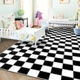 thumbnail image 4 of Lochas Checkered Area Rugs Checkerboard Rug Plaid Carpet for Living Room Bedroom Home Decor,4'x6',Black&White, 4 of 7