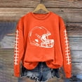 thumbnail image 4 of Mceream Sunday Funday Football Sweatshirts Women Casual Crewneck Game Day Sweatshirt Long Sleeve Funny Football Graphic Shirt Pullover Tops Orange M, 4 of 4