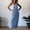 Blue, variant on YHAJDS Dresses for Women Plus Size Loose Stripe Sleeveless Round Neck Long Maxi Dress