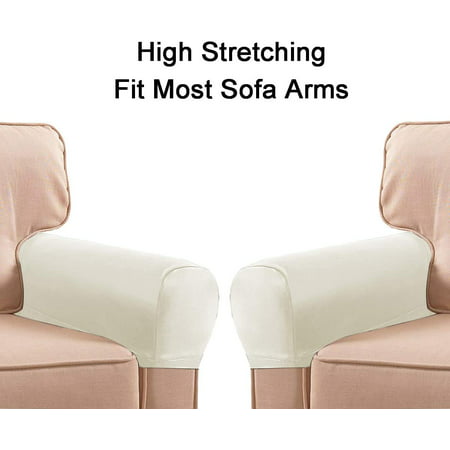 1 Pair Pu Leather Sofa Armrest Covers, White Leather Sofa Arm Covers