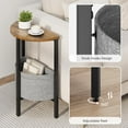 thumbnail image 6 of Small Round Side Table, Accent End Table with Storage Basket, Set of 2 Half Round Coffee Table End Table, Half Moon Bedside Table, Modern Nightstand Couch Table for Living Room Bedroom,Brown, 6 of 9