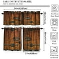 thumbnail image 5 of Rustic Wooden Barn Door Valance Curtain Farmhouse Vintage Rod Pocket Valance Window Treatments Short Curtains for Kitchen Living Room Bathroom Decor 54x18 Inch + 27x36 Inch X 2, 5 of 5