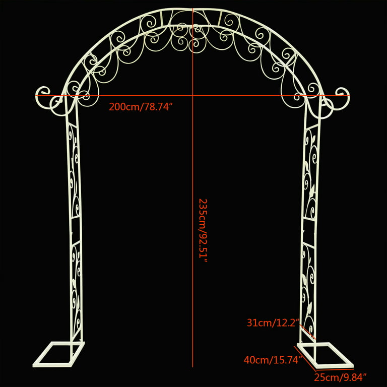 86.7 in. x 47.28 in. White Metal Wedding Arch Backdrop Stand Frame Arbor  (Set of 3)