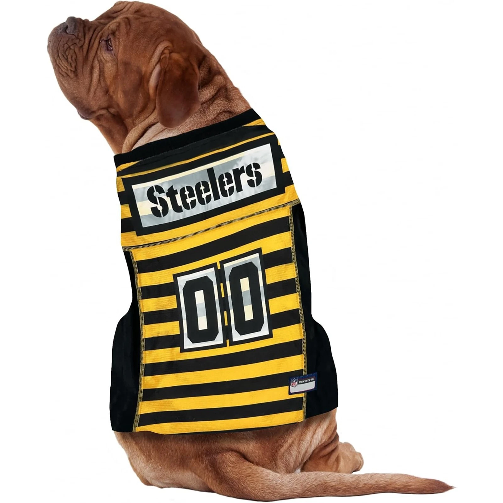 Pets First NFL Pittsburgh Steelers Throwback Dog Jersey BumbleBee Dog Shirt