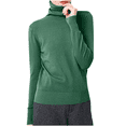 thumbnail image 2 of Turtleneck Sweater for Women Fashion Solid Color Casual Knitted Cotton Long Sleeve Warm Wool Tunic Tops Slim Pullover Basic Tops Jumpers Blouse, 2 of 4