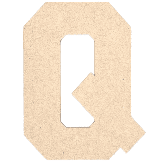 Krafty Supply - 20" Tall MDF Letter Q | 1/8" Thick |Collegiate|Wooden Letter|Craft Alphabet Initials