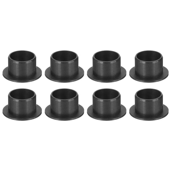 8 Pack Flanged Sleeve Bearing, Plastic Bushing ID 12mm x OD 14mm x Length 10mm POM Bushing, Black