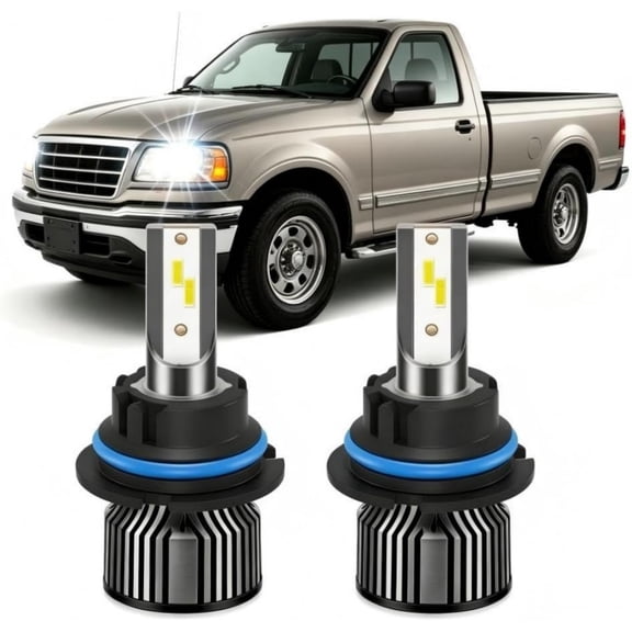 Compatible for Ford F-150 1992-2003 Light Bulbs, High/Low Beam Lights with Cooling Fans, LED Headlight Bulbs, 60000 Hours Lifespan, Plug and Play, 2-Pack