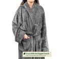 thumbnail image 3 of PAVILIA Premium Womens Plush Soft Robe Fluffy, Warm, Fleece Sherpa Shaggy Bathrobe (L/XL, Gray), 3 of 7