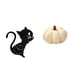 thumbnail image 1 of Reloj de pared acrílico con diseño de gato y almohada de calabaza de Halloween, adorno decorativo moderno para sala de estar, dormitorio y sofá., 1 of 8