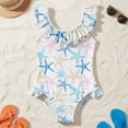 thumbnail image 2 of Ymyiu Girl Bathing Suit Newborn Baby Girl Swimsuit One Piece Toddler Girl Bathing Suit with Hat Bikini Infant Girls Swimwear 5T 6T (White,5-6 Years), 2 of 7