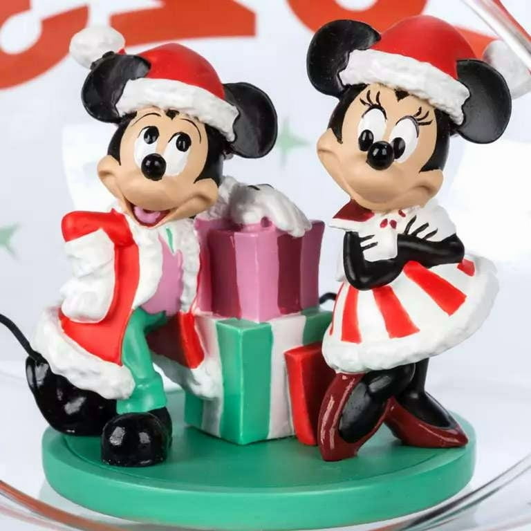 Disney Santa Mickey & Minnie 2023 Glass Drop, XMAS Mouse