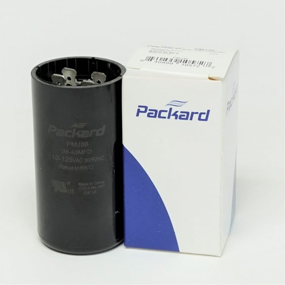 Packard PMJ36 Motor Start Capacitor. 36-43 MFD UF / 110-125 VAC