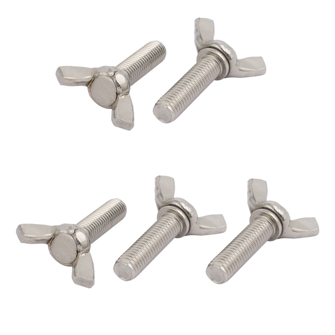 M10x35mm 1.5mm Pitch 304 Stainless Steel Wing Bolt Butterfly Screw 5pcs