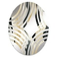 thumbnail image 2 of Designart "Elegant Minimalism in Black and White III" Striped Baptist Fan Round Wall Mirror - Oval Printed Decorative Mirror - Multiple Color Options, 2 of 5