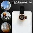 thumbnail image 6 of Mobestech Portable Smartphone Camera Lens Golden 3 in 1 Clip on Wide Angle Macro Fisheye, 6 of 7