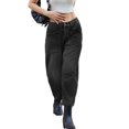 thumbnail image 5 of High Waisted Wide Leg Vintage Denim Pants Women Baggy Barrel Horseshoe Jeans, 5 of 7