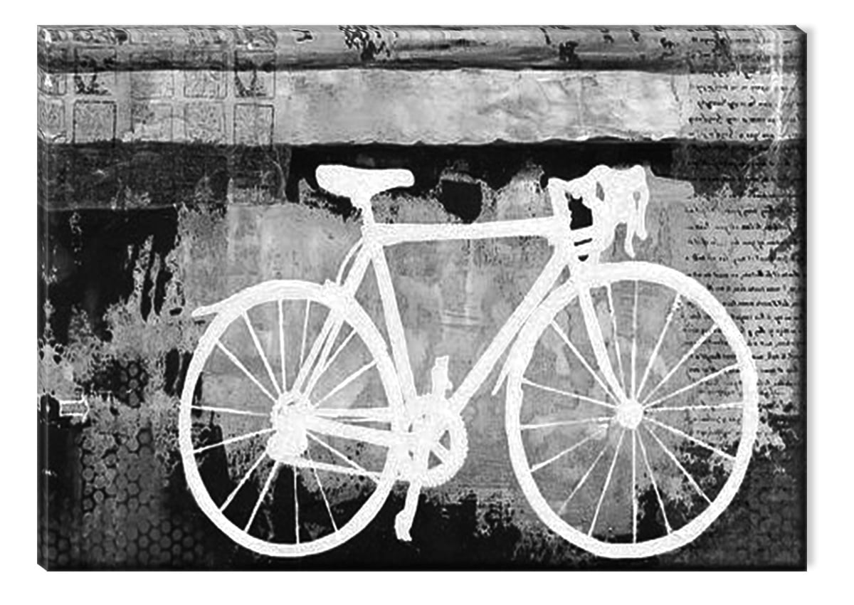 Startonight Canvas Wall Art Black and White Abstract Vintage Bike, Dual