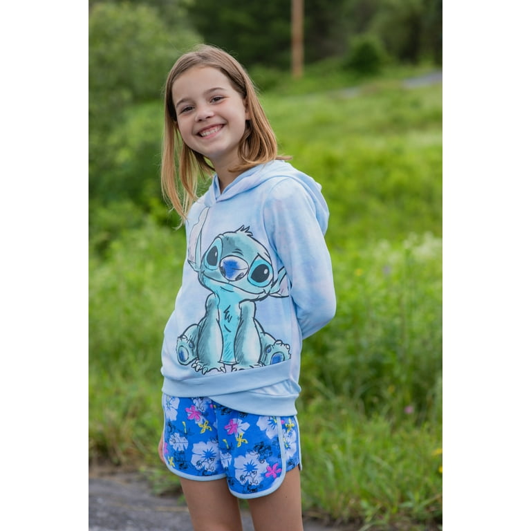 Disney Lilo & Stitch Big Girls French Terry Pullover Crossover