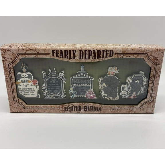 Disney Halloween Fearly Departed Tombstone Pin Set of 5 Limited New with Box