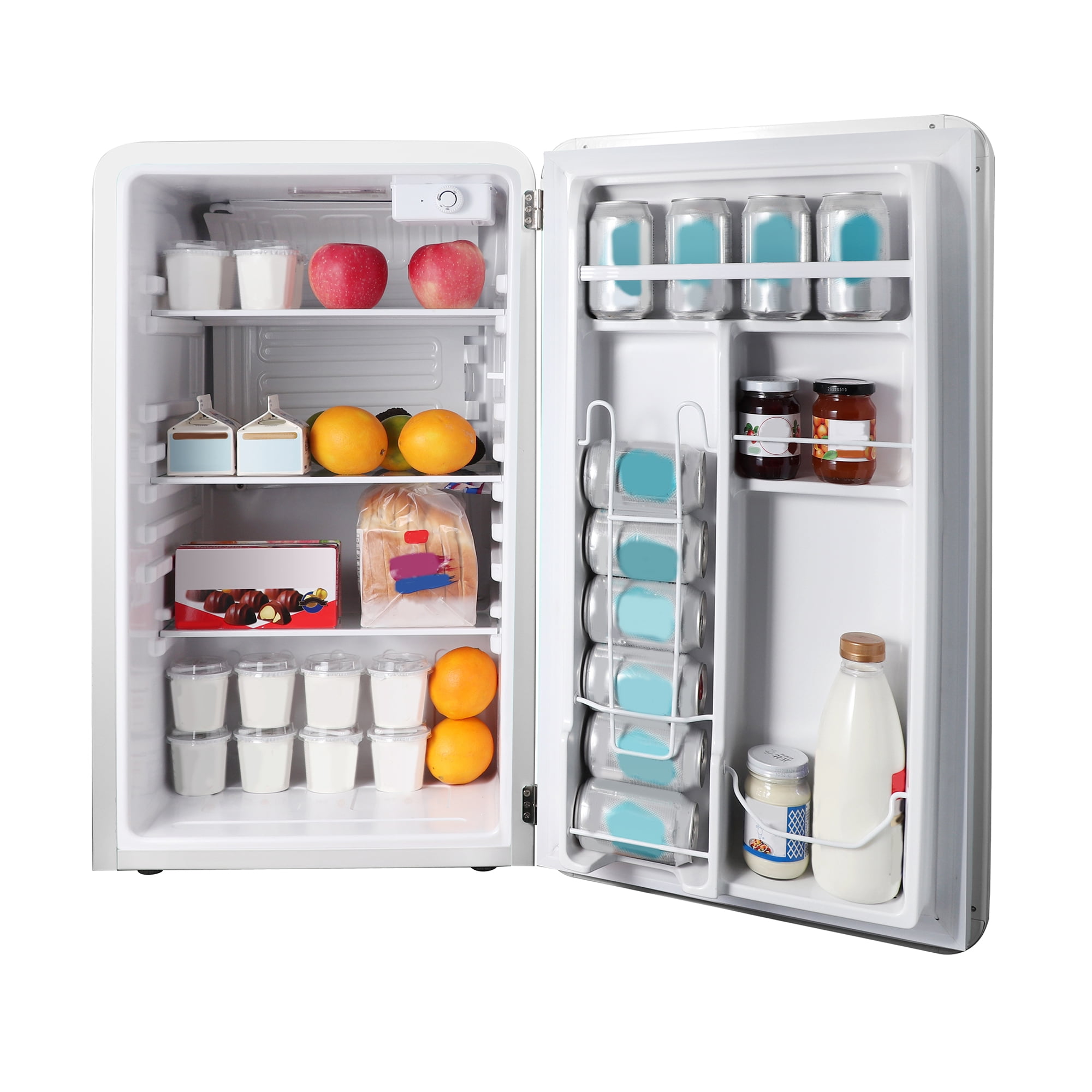 Magic Chef MCR32CHW Manual Defrost Retro Mini Fridge, White, 3.2 cu. ft., 120 V
